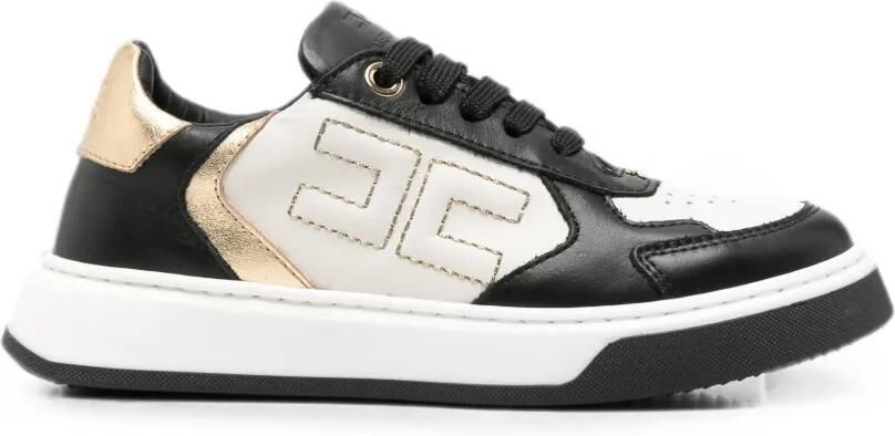Elisabetta Franchi La Mia Bambina Sneakers met logoplakkaat en vlakken Zwart
