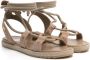 Elisabetta Franchi La Mia Bambina Leren sandalen met striksluiting Beige - Thumbnail 1