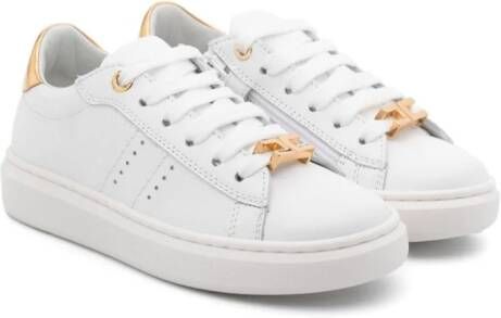 Elisabetta Franchi La Mia Bambina Leren sneakers Wit