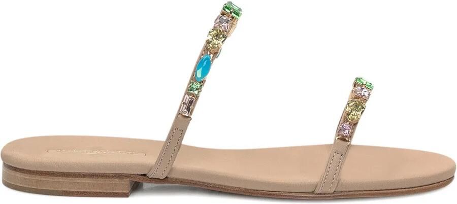 Emanuela Caruso Sandalen verfraaid met kristallen Beige