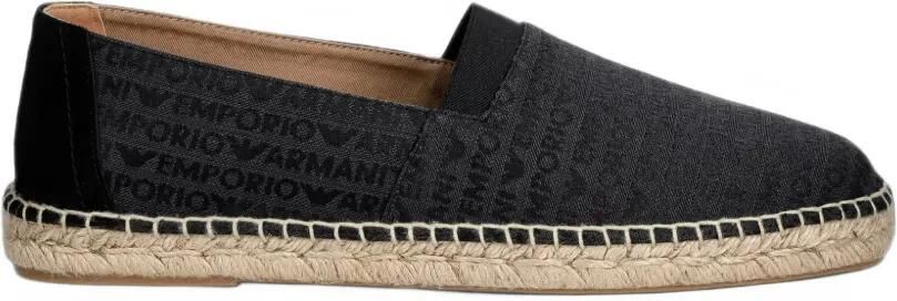 Emporio Armani Espadrilles met jacquard en logo Zwart