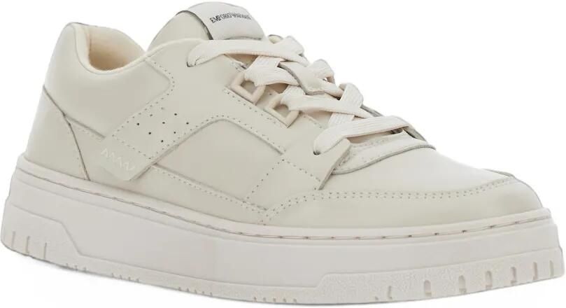 Emporio Ar i Kids logo-patch panelled sneakers Beige