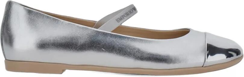 Emporio Ar i Kids logo-strap cap-toe ballet flats Zilver - Foto 4