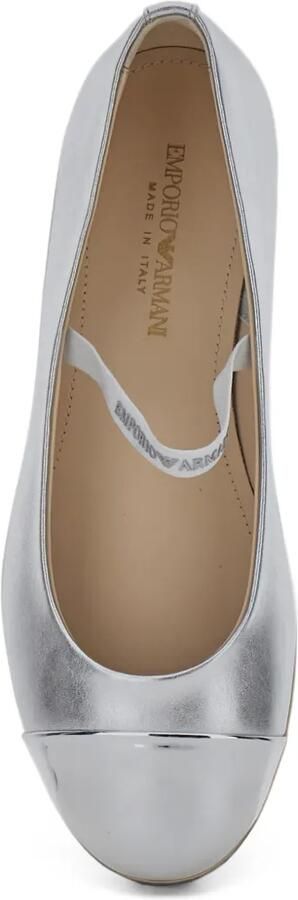 Emporio Ar i Kids logo-strap cap-toe ballet flats Zilver - Foto 3
