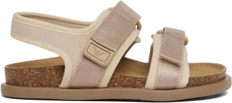 Emporio Ar i Kids Sandalen met logopatch Beige