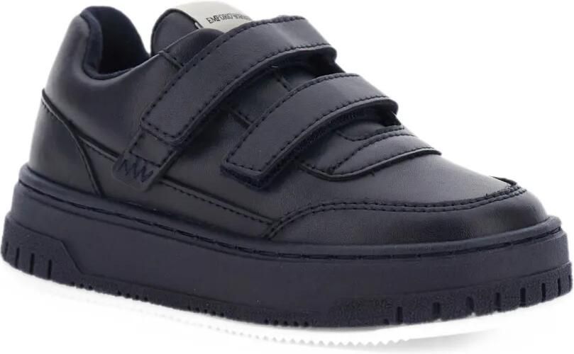 Emporio Ar i Kids touch-strap sneakers Blauw