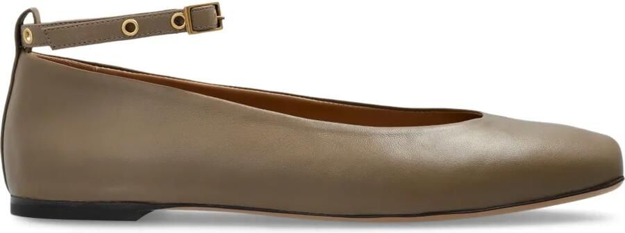 Emporio Armani Leren ballerina's Bruin