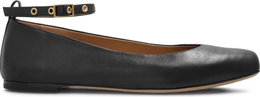 Emporio Armani Leren ballerina's Zwart