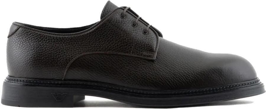 Emporio Armani Leren derby schoenen Zwart