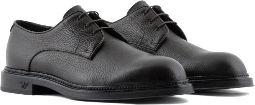 Emporio Armani Leren derby schoenen Zwart - Foto 4