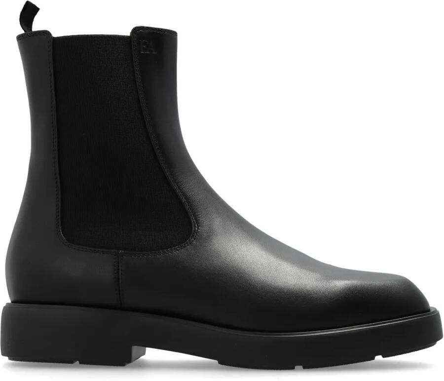 Emporio Armani Leren enkellaarzen Zwart