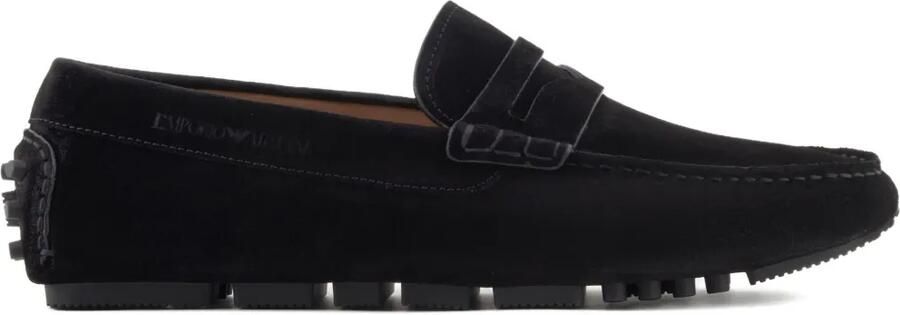 Emporio Armani Leren loafers Zwart