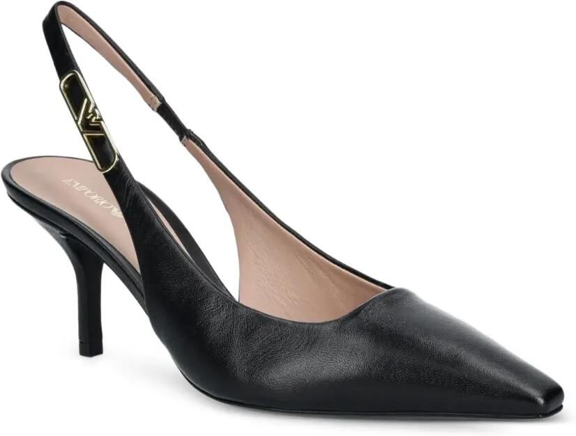Emporio Armani Leren slingback pumps Zwart - Foto 2