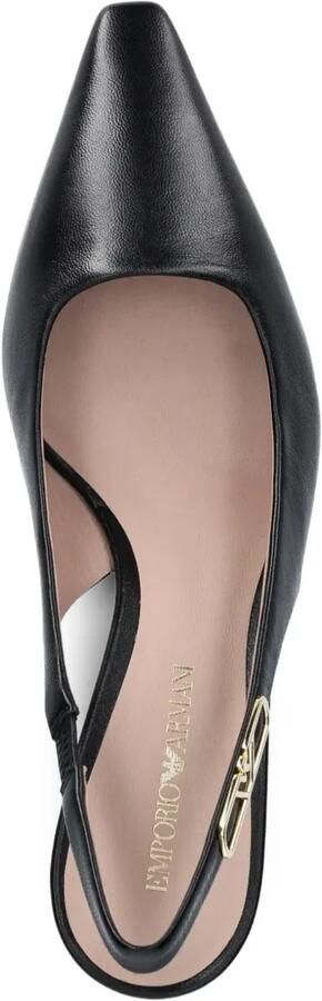 Emporio Armani Leren slingback pumps Zwart - Foto 4
