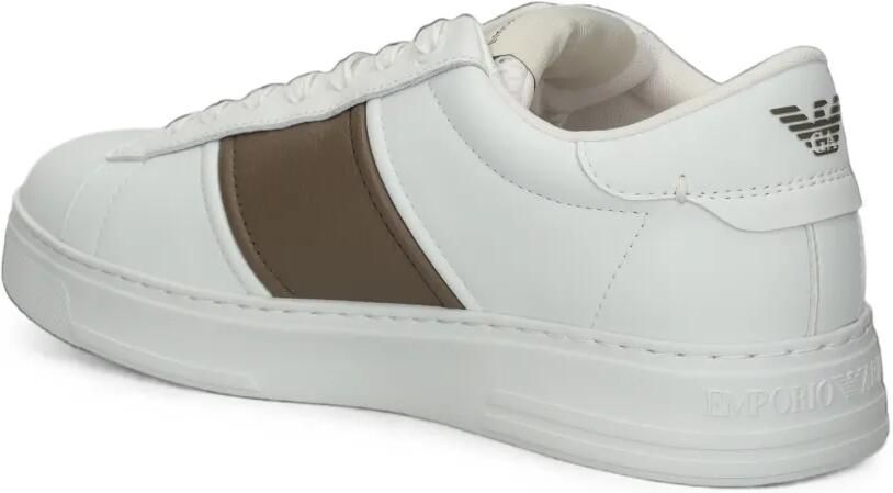 Emporio Armani Leren sneakers met contrasterend vlak Wit - Foto 3