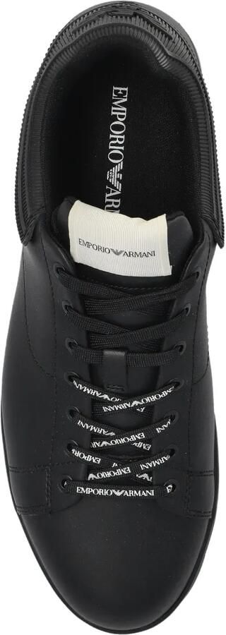Emporio Armani Leren sneakers Zwart