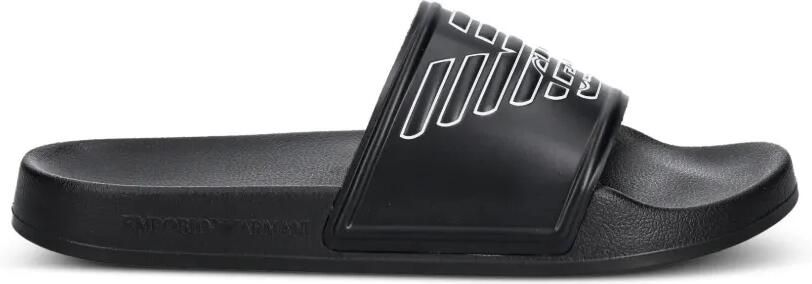 Emporio Armani logo-print slides Zwart - Foto 4