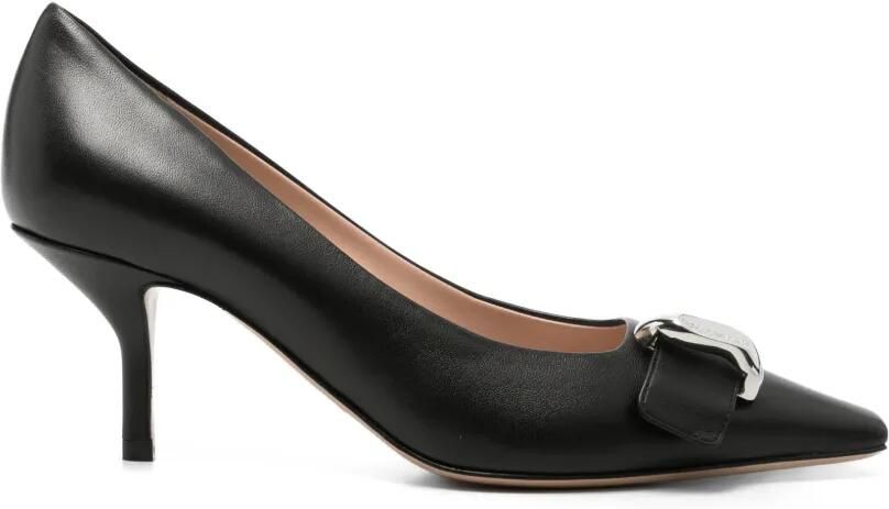 Emporio Armani Pumps met gespdetail en puntige neus Zwart