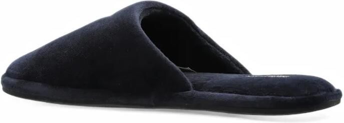Emporio Armani slip-on slippers in chenille with embroidered logo Blauw - Foto 5