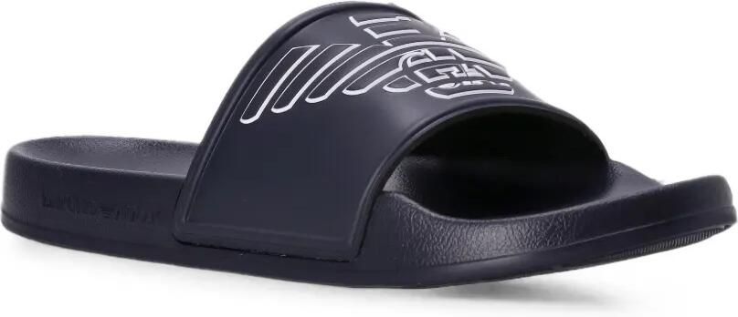 Emporio Armani Slippers met logo-reliëf Blauw