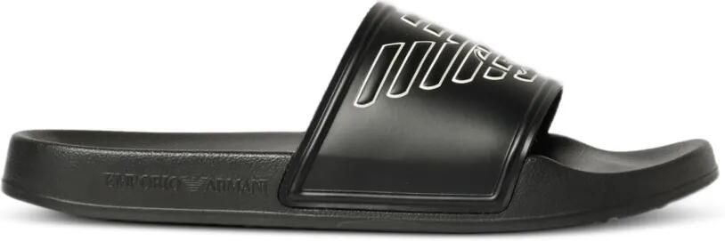 Emporio Armani Slippers met logo-reliëf Zwart