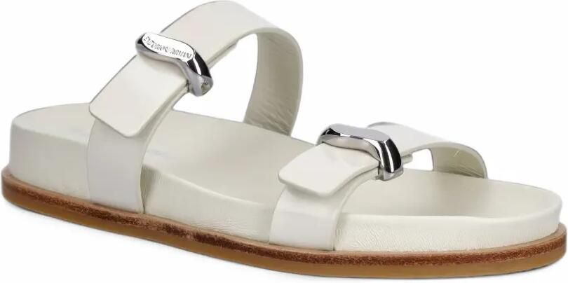 Emporio Armani Slippers met twee bandjes en gespdetail Wit - Foto 4