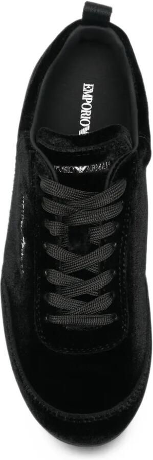 Emporio Armani Sneakers met geborduurd logo en fluweeleffect Zwart - Foto 3