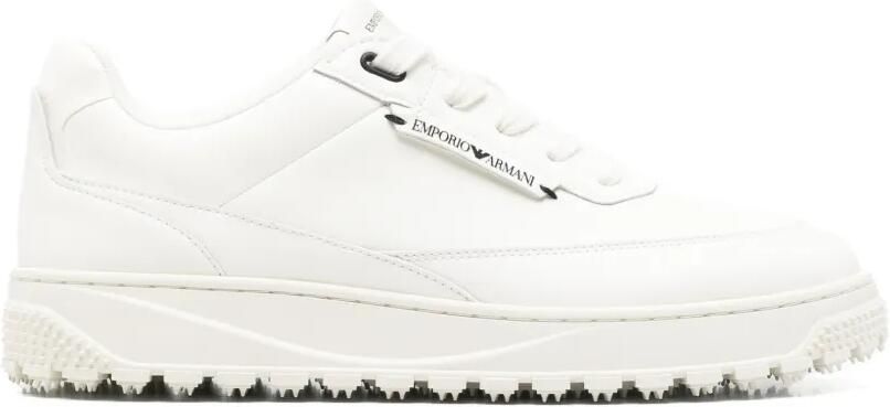 Emporio Armani Sneakers met geruite zool en logolabel Wit