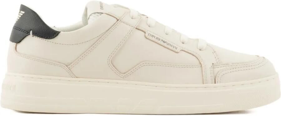 Emporio Armani Sneakers met leren vlakken Beige