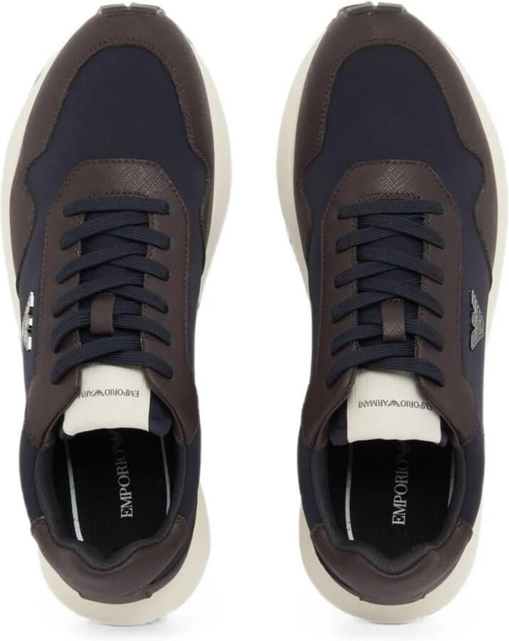 Emporio Armani Sneakers met logoplakkaat Blauw