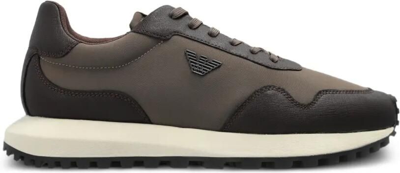 Emporio Armani Sneakers met logoplakkaat Bruin