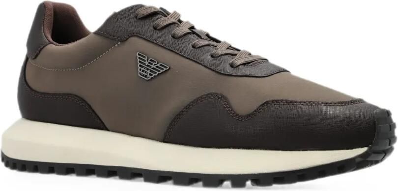 Emporio Armani Sneakers met logoplakkaat Bruin - Foto 3