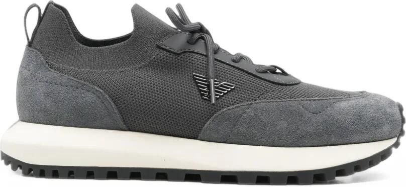 Emporio Armani Sneakers met logoplakkaat Grijs