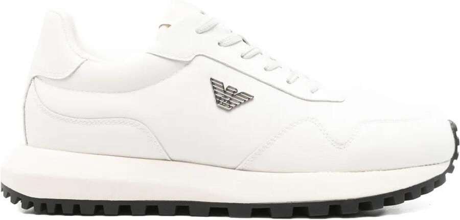 Emporio Armani Sneakers met logoplakkaat Wit
