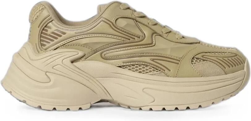 Emporio Armani Sneakers met mesh vlakken Beige