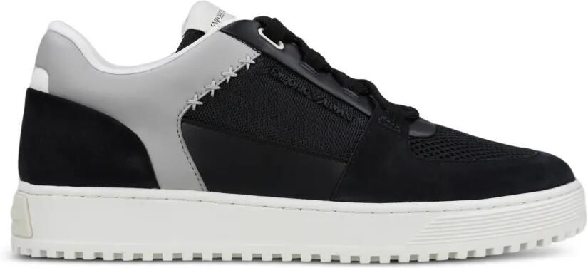 Emporio Armani Sneakers met mesh vlakken Zwart