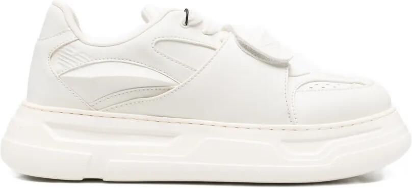Emporio Armani Sneakers met plateauzool Beige