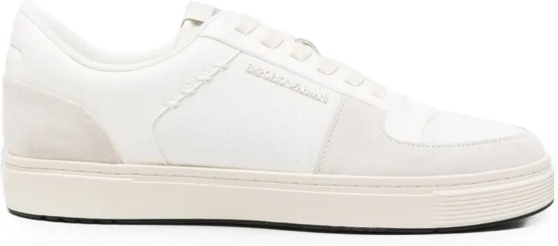 Emporio Armani Sneakers met ronde neus en vlakken Beige