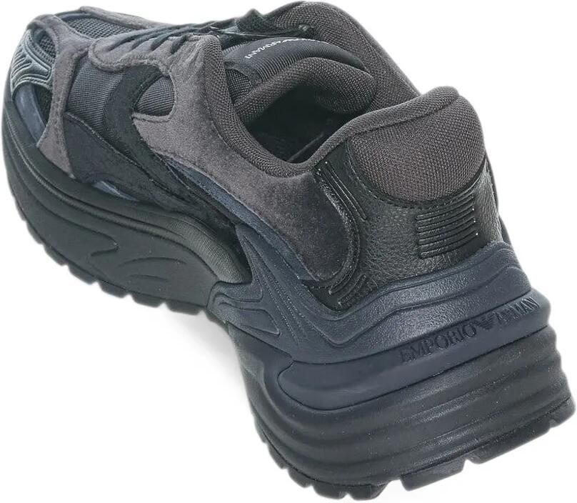 Emporio Armani sneakers with mesh suede and a chunky rubber sole Zwart - Foto 3