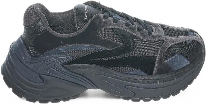 Emporio Armani sneakers with mesh suede and a chunky rubber sole Zwart - Foto 5