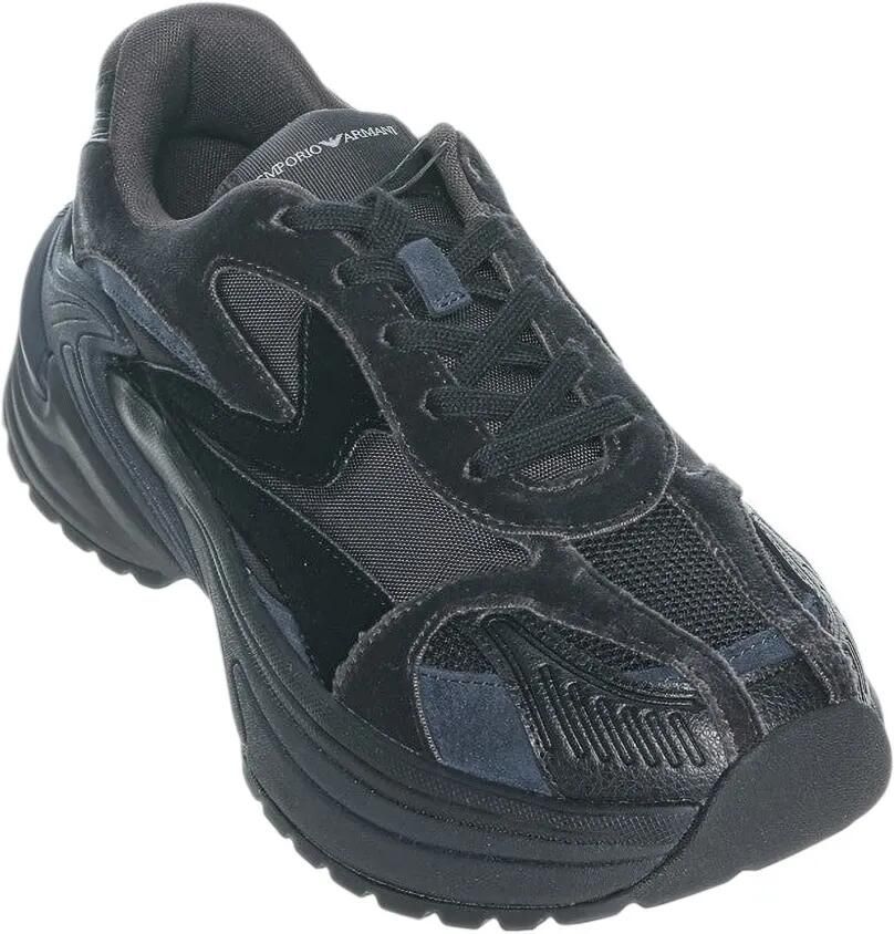 Emporio Armani sneakers with mesh suede and a chunky rubber sole Zwart - Foto 2