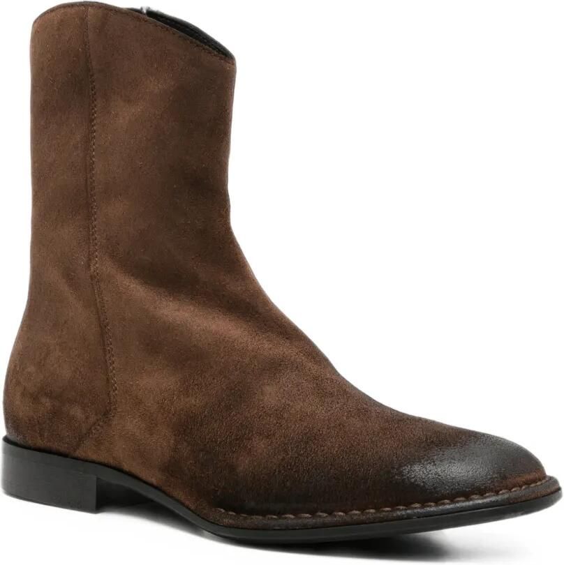 Emporio Armani Suède laarzen met gepolijst effect Bruin