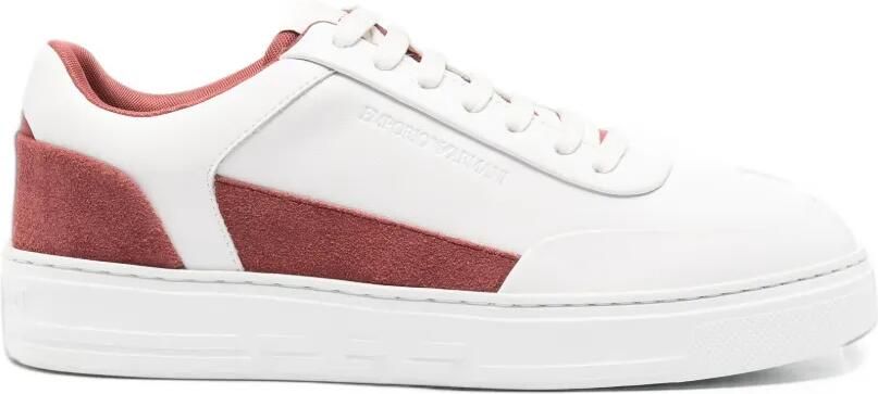 Emporio Armani suede-panelled sneakers Wit