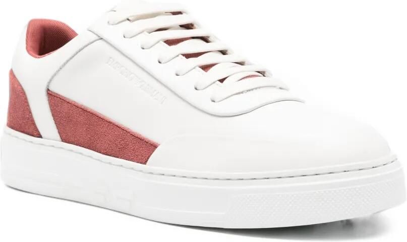 Emporio Armani suede-panelled sneakers Wit - Foto 2