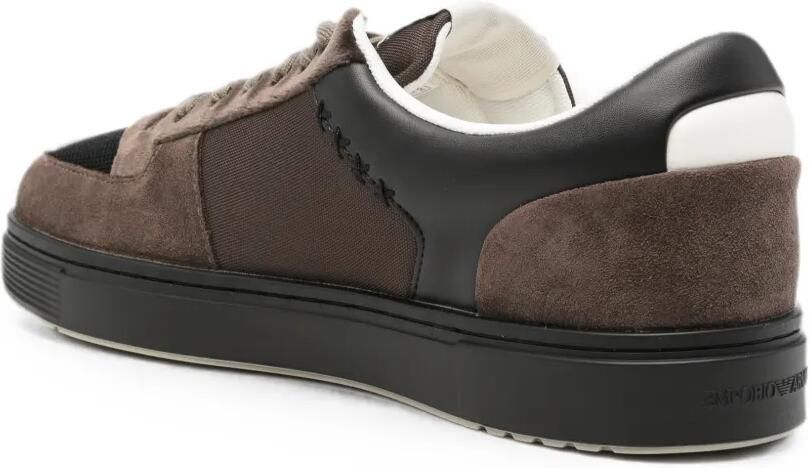 Emporio Armani Suède sneakers met vlakken Bruin - Foto 3
