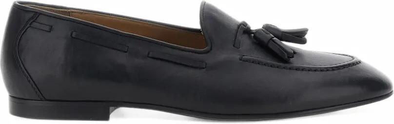 Emporio Armani tassel leather loafers Zwart