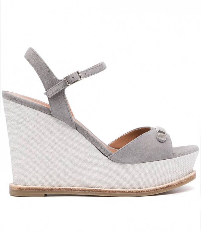 Emporio Armani Sandalen met sleehak Grijs - Schoenen.nl