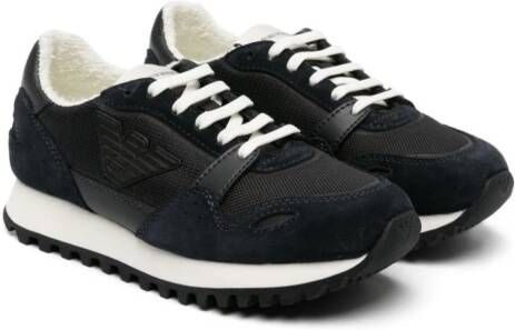 Emporio Ar i Kids Sneakers met mesh Blauw