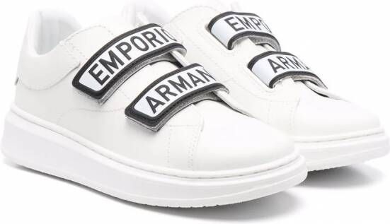 Emporio Armani Kids Sneakers met klittenband Wit