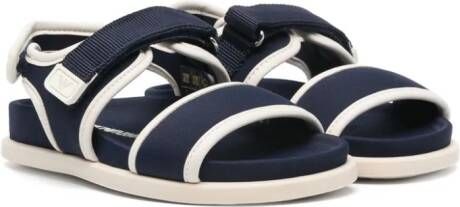 Emporio Ar i Kids Twill sandalen met logoprint Blauw